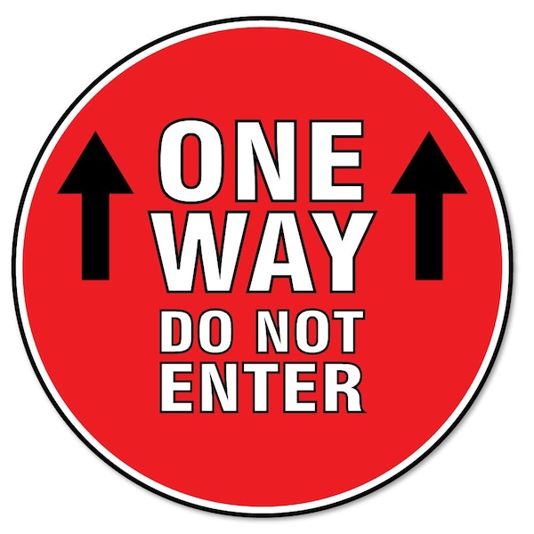 Signmission One Way Do Not Enter Non-Slip Floor Graphic, 7in Vinyl Decal, 7" x 7", FD-2-C-7-99978 FD-2-C-7-99978 - main